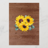 Zonnebloemen Eucalyptus String Lights Wood Weddens Kaart (Achterkant)