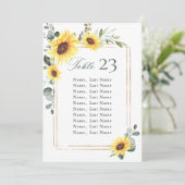 Zonnebloemen Eucalyptus Trouwstoel Grafiek Kaart (Staand voorkant)