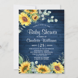 Zonnebloemen Eucalyptus Waterverf Baby shower Kaart