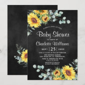 Zonnebloemen Eucalyptus Waterverf Baby shower Kaart (Voorkant / Achterkant)