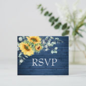 Zonnebloemen Eucalyptus Waterverf Bruiloft RSVP Briefkaart (Staand voorkant)