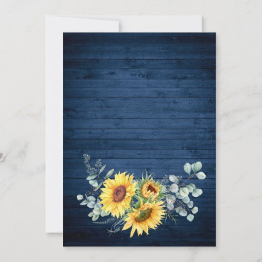 Zonnebloemen Eucalyptus Waterverf Brunch & Bubble Kaart (Achterkant)