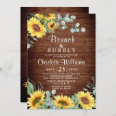 Zonnebloemen Eucalyptus Waterverf Brunch & Bubble Kaart (Voorkant / Achterkant)