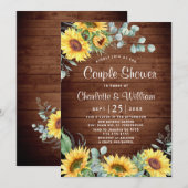 Zonnebloemen Eucalyptus Waterverf Couple Shower Kaart (Voorkant / Achterkant)