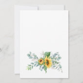 Zonnebloemen Eucalyptus Waterverf Rustic Wedding Kaart (Achterkant)