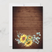 Zonnebloemen Eucalyptus Waterverf Rustic Wedding Kaart (Achterkant)