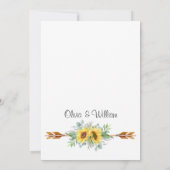 Zonnebloemen Eucalyptus Waterverf Rustic Wedding Kaart (Achterkant)