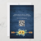 Zonnebloemen Eucalyptus Waterverf Rustic Wedding Kaart (Achterkant)