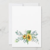 Zonnebloemen Eucalyptus Waterverf Rustic Wedding Kaart (Achterkant)