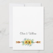 Zonnebloemen Eucalyptus Waterverf Rustic Wedding Kaart (Achterkant)