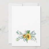 Zonnebloemen Eucalyptus Waterverf Rustic Wedding Kaart (Achterkant)