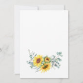 Zonnebloemen Eucalyptus Waterverf Rustic Wedding Kaart (Achterkant)