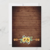 Zonnebloemen Eucalyptus Waterverf Rustic Wedding Kaart (Achterkant)