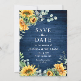 Zonnebloemen Eucalyptus Waterverf Rustic Wedding Save The Date