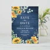 Zonnebloemen Eucalyptus Waterverf Rustic Wedding Save The Date (Staand voorkant)