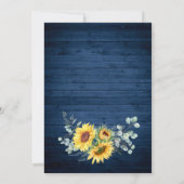 Zonnebloemen Eucalyptus Waterverf Rustic Wedding Save The Date (Achterkant)