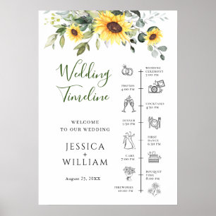 Zonnebloemen Eucalyptus Weddag Tijdschema Poster