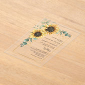 Zonnebloemen Eucalyptus Weddenschap Acryl Uitnodigingen (Laagn)