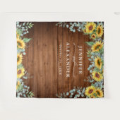 Zonnebloemen Eucalyptus Weddenschap Foto Booth Bac Wandkleed (Voorkant (horizontaal))