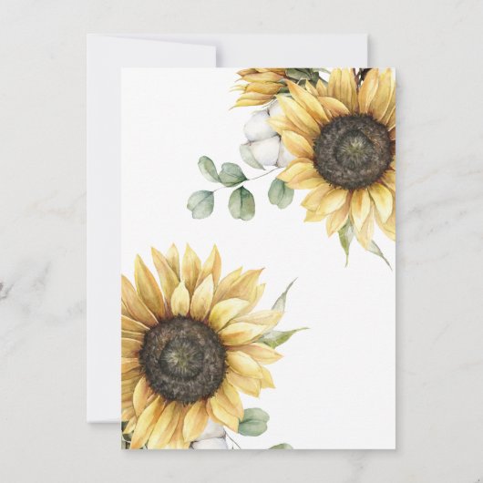 Zonnebloemen Eucalyptus Weddenschap Kaart (Achterkant)