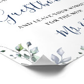 Zonnebloemen Eucalyptus Weddenschap Ons Guestbook Poster (Hoek)