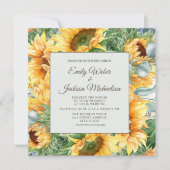Zonnebloemen Eucalyptus Weddenschap Square Kaart (Voorkant)