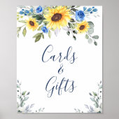 Zonnebloemen Eucalyptuskaarten en cadeaubonnen Poster (Voorkant)