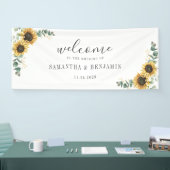 Zonnebloemen Eucalyptusscript bruiloft Spandoek (Beurs)