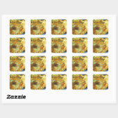 Zonnebloemen F. 375 ~ Van Gogh Vierkante Sticker (Vel)