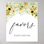 Zonnebloemen Favors Bord Poster (Voorkant)