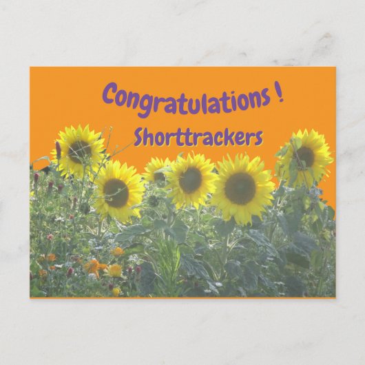 Zonnebloemen Felicitaties Klant. Tekst Ansichtkaar Briefkaart (Voorkant)