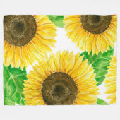 Zonnebloemen Fleece Deken (Voorkant (Horizontaal))