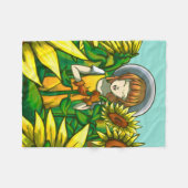 Zonnebloemen Fleece Deken (Voorkant (Horizontaal))