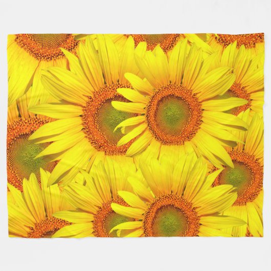 Zonnebloemen Fleece Deken (Voorkant (Horizontaal))