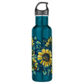 Zonnebloemen, Floral Art (24 oz) Waterfles (Voorkant)