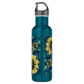 Zonnebloemen, Floral Art (24 oz) Waterfles (Achterkant)