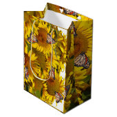 Zonnebloemen Floral Butterfly Gift Bag Medium Cadeauzakje (Voorkant Gekanteld)