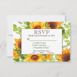 Zonnebloemen Floral RSVP Wedding Response w/Meals