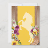 Zonnebloemen Floral Rustic Charro Quinceanera Kaart (Achterkant)