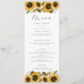 Zonnebloemen Floral Weddenschap Menu (Voorkant)