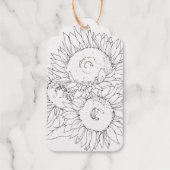 Zonnebloemen Folie kraftpapier Gift Label (Achterkant)