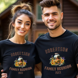 Zonnebloemen Forest Cabin Familie Reünie Mannen T- T-shirt