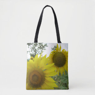 Zonnebloemen Foto Aangepaste All-Over-Print Canvas Tote Bag