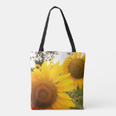 Zonnebloemen Foto Aangepaste All-Over-Print Canvas Tote Bag (Achterkant)