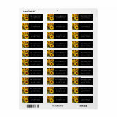 Zonnebloemen Foto Black Return Address Label (Full Sheet)