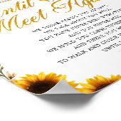 Zonnebloemen Foto Elegant Funeral Poem Sign Poster (Hoek)