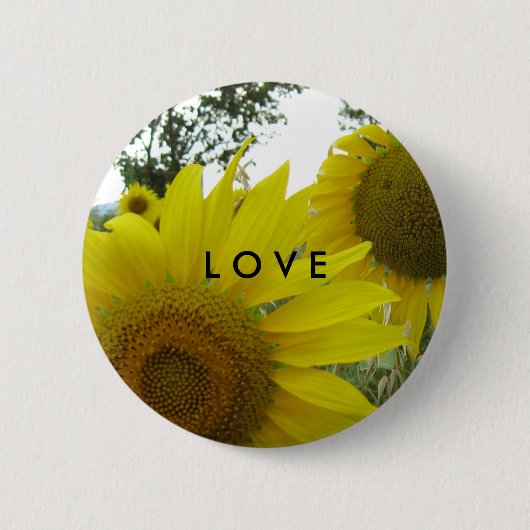 Zonnebloemen foto liefde badge ronde button 5,7 cm (Voorkant)