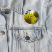 Zonnebloemen foto liefde badge ronde button 5,7 cm (In situ)