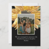 Zonnebloemen foto lijst Modern rustiek afstuderen  Aankondiging (Achterkant)