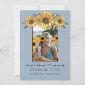 Zonnebloemen foto lijst Modern rustiek afstuderen Aankondiging (Voorkant)